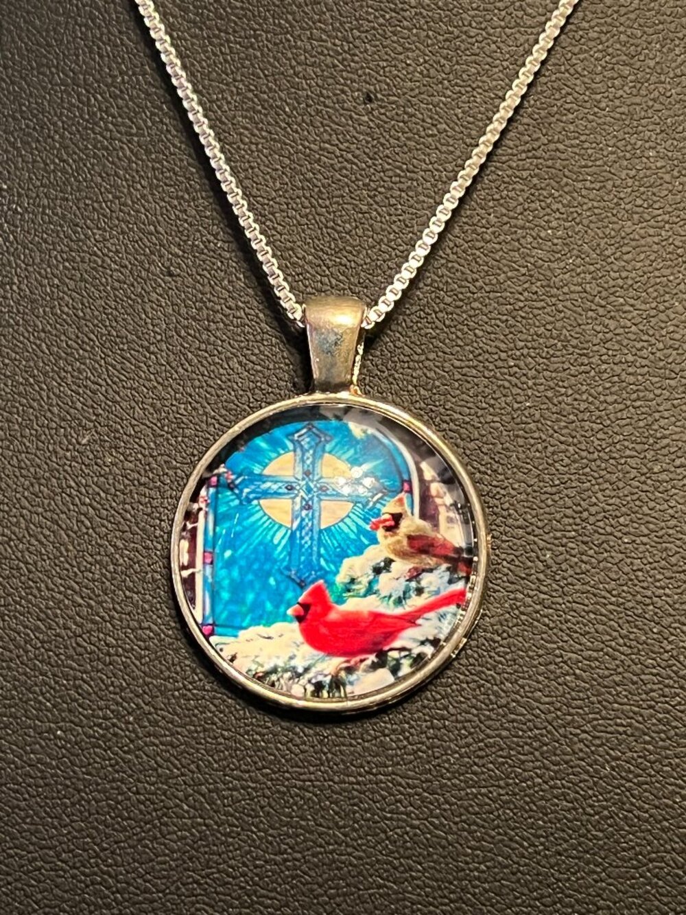 Silverplated Cardinal Pendant Necklace (169)